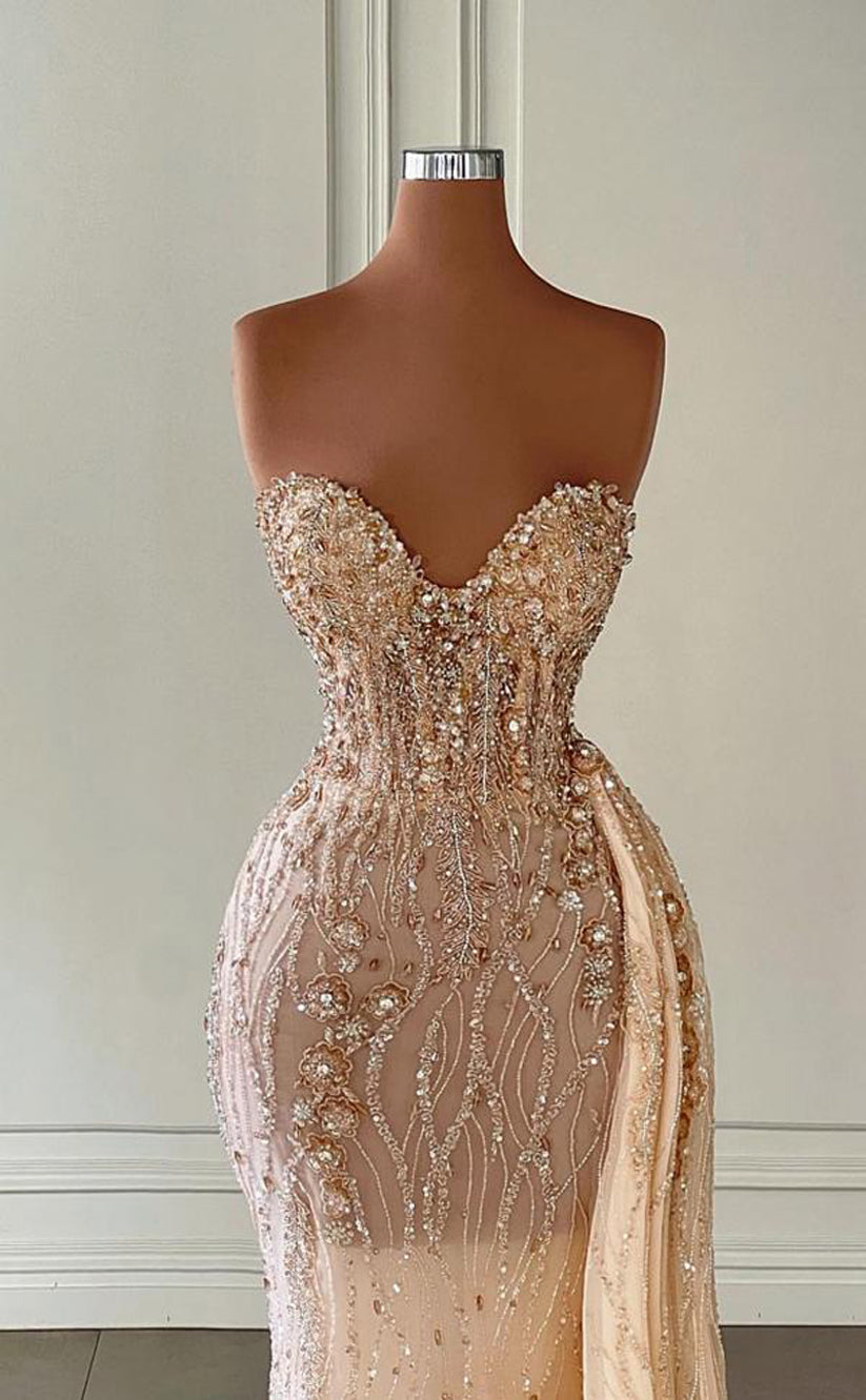 RP203-Sexy Mermaid Sleeveless Sweetheart Sequins Shiny Appliques Beaded Prom Dresses Formal Evening Party Gowns Custom