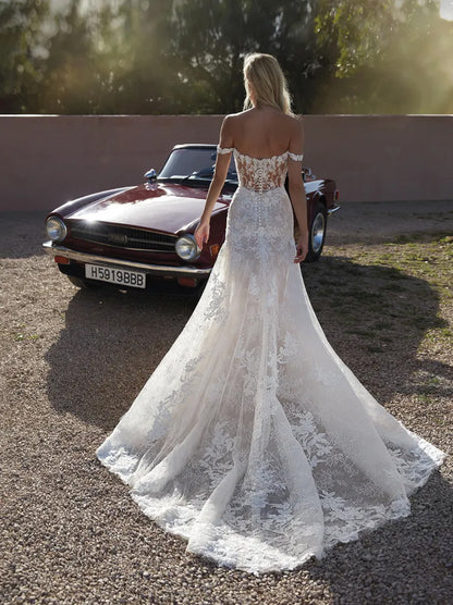 Gorgeous & Classic Mermaid Wedding Dresses Sweetheart Appliqued Beads Sleeveless Tulle Sweep Train Bridal Gowns Custom