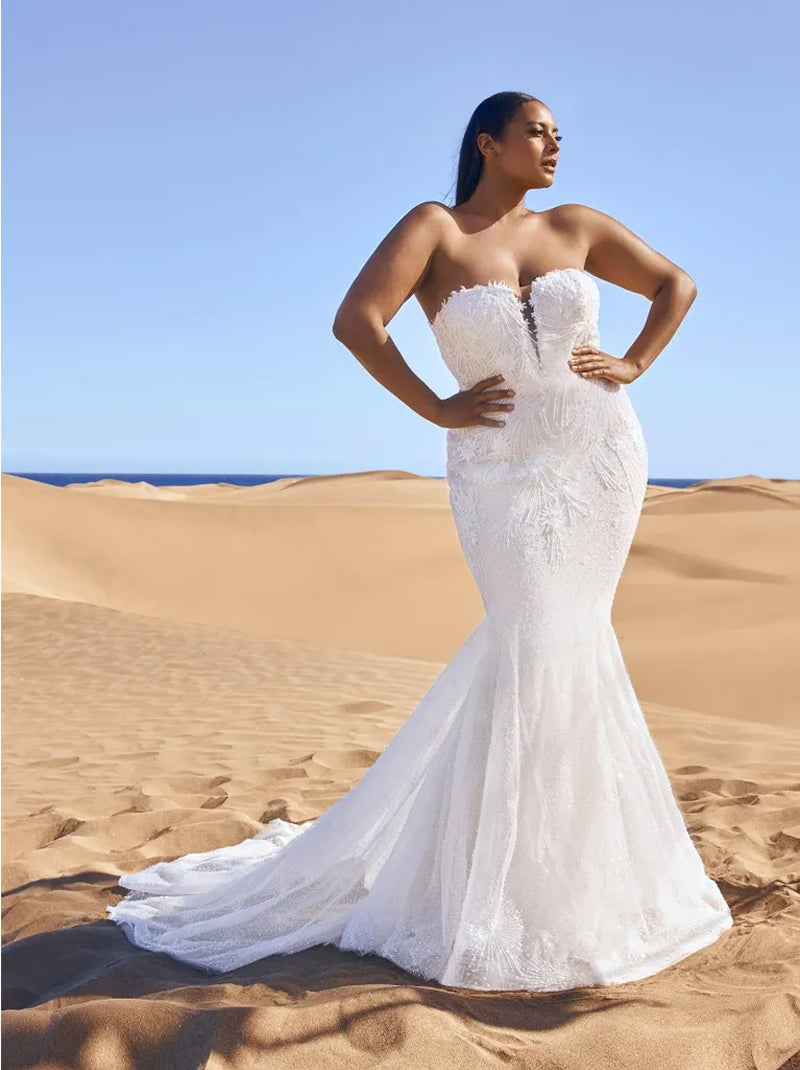 Gorgeous & Classic Mermaid Wedding Dresses Sweetheart Appliqued Beads Sleeveless Tulle Court Train Bridal Gowns