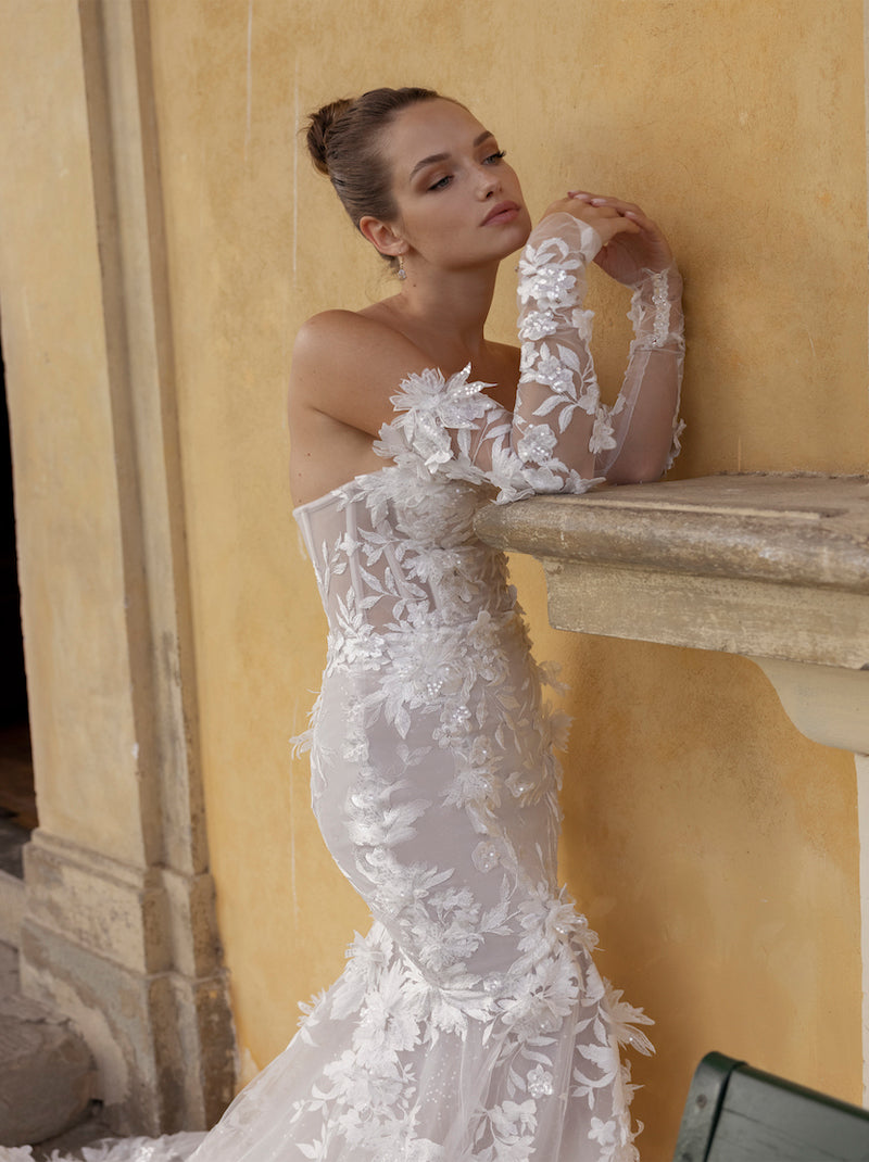 Gorgeous & Classic Mermaid Wedding Dresses Sweetheart Appliqued Beads Tulle Court Train Bridal Gowns