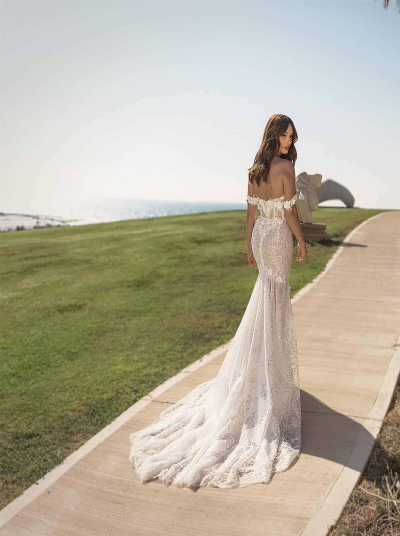 Classic & Sexy Mermaid Boho Wedding Dresses Sweetheart Beads Appliqueds Detachable Long Sleeves Sweep Train Tulle Bridal Gowns Custom