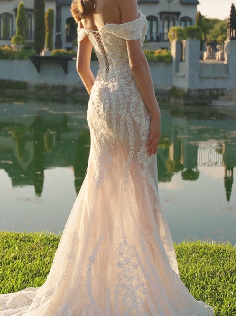 Sexy See Through Mermaid Wedding Dresses Sweetheart Lace Appliques Beads Sweep Train Bridal Gowns Custom Made