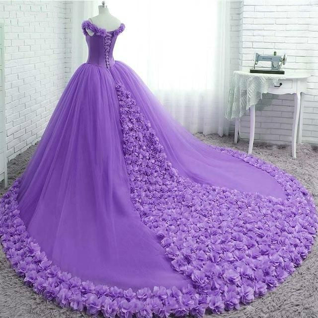 Pink Quinceanera Dresses Ball Gown Lace up 3D Flowers Princess Corset Tulle Sparkles Sweet 16 Dresses Vestido De Debutante Vestidos