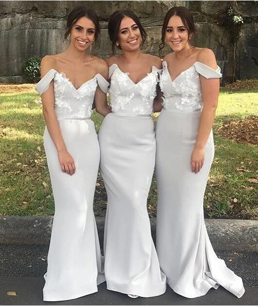 Mermaid Bridesmaid Dresses Appliques Off The Shoulder Straps, Bridesmaid Dress, Wedding Party Dress, Dresses For Wedding